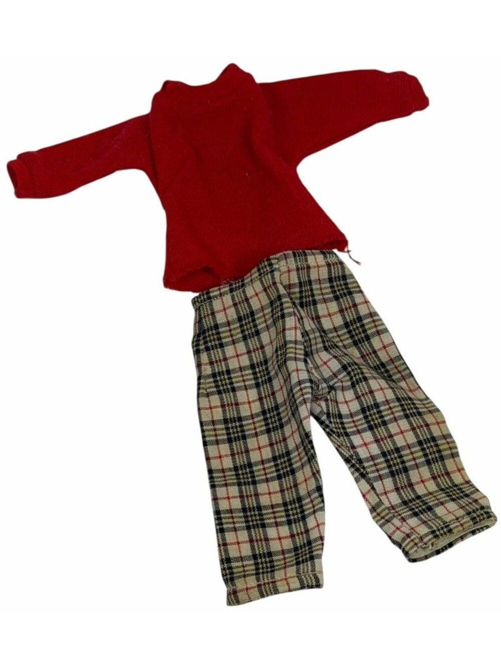 Vintage 1950s Little Miss Revlon #9208 Pedal Pusher Outfit Red Top & Plaid Capri